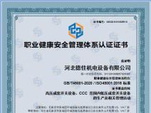 職業(yè)健康安全管理體系認證證書